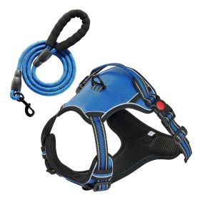 VEVOR Dog Harness for Large Dogs, No Pull Adjustable Dog Vest Pet Harness, with 5ft Leash, Handle, Metal Rings, Buckles VEVOR Dog Harness for Large Dogs, No Pull Adjustable Dog Vest Pet Harness, with 5ft Leash, Handle, Metal Rings, Buckles
